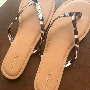 J. Crew Tortoise Shell flip flops Sandals Minimalist Summer Footwear